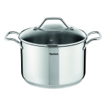 Oala cu capac TEFAL Intuition, 6l, 22cm, inox, argintiu